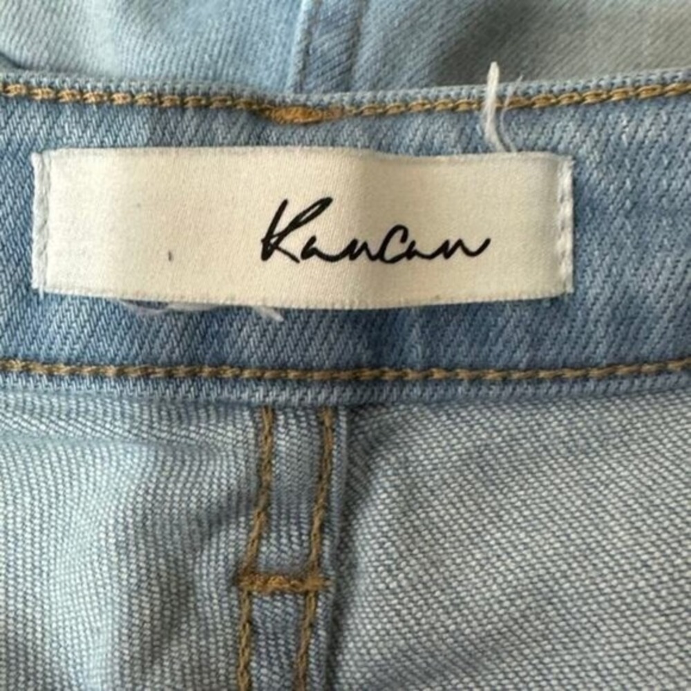 KanCan High Rise Skinny Jeans Light Wash Paint Splatter Distressed Denim Size 27 - Picture 8 of 9